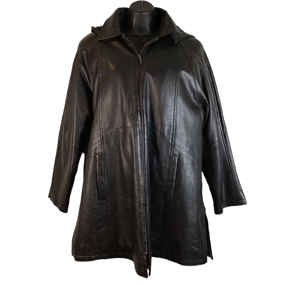 Mischief Black Leather Jacket Mens Quilted Removable Vest Lining Size M